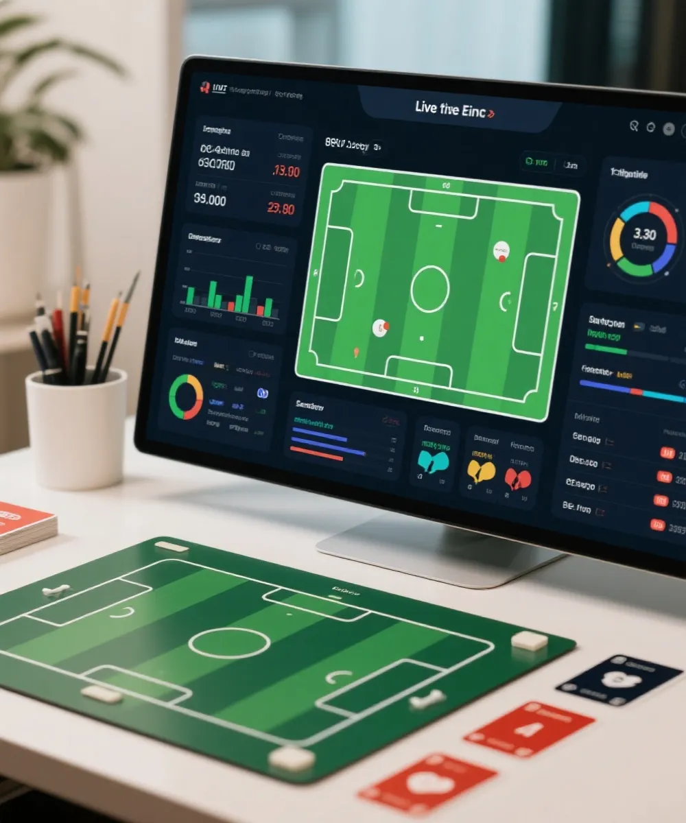 即時賠率分析與滾球市場說明示意圖